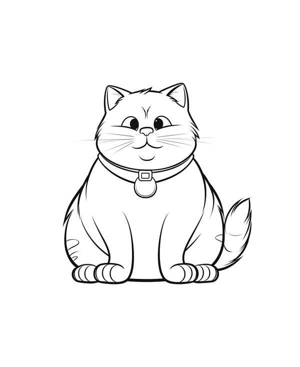 Coloriage de Garfield avec un collier